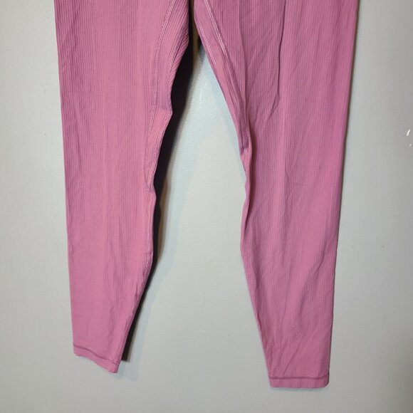 Lululemon Align Ribbed High-Rise Leggings Pant 28" Womens Sz 8 Pink Active - Picture 3 of 11